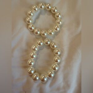 Elegant Faux Pearl Stretch Bracelet Set